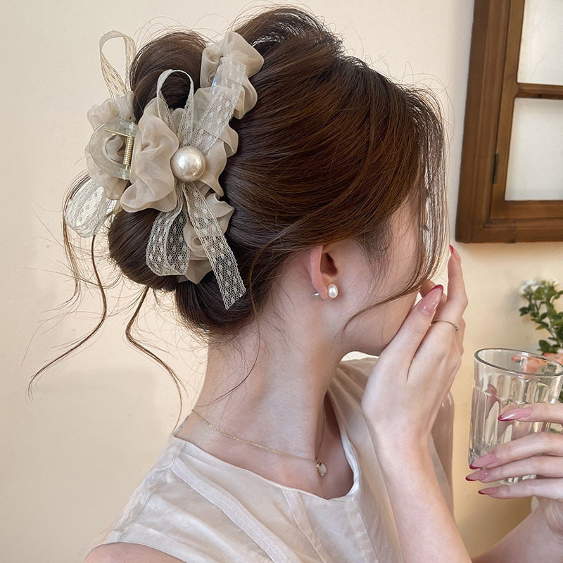 Bow Mesh Hair Clip Handmade Hair Accessory