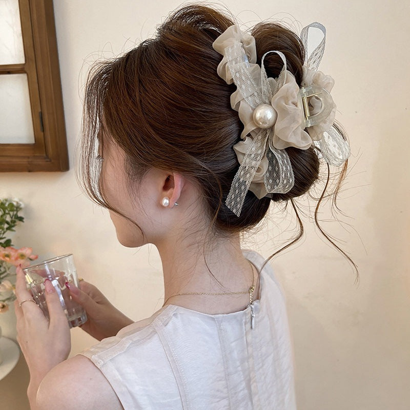 Bow Mesh Hair Clip Handmade Hair Accessory