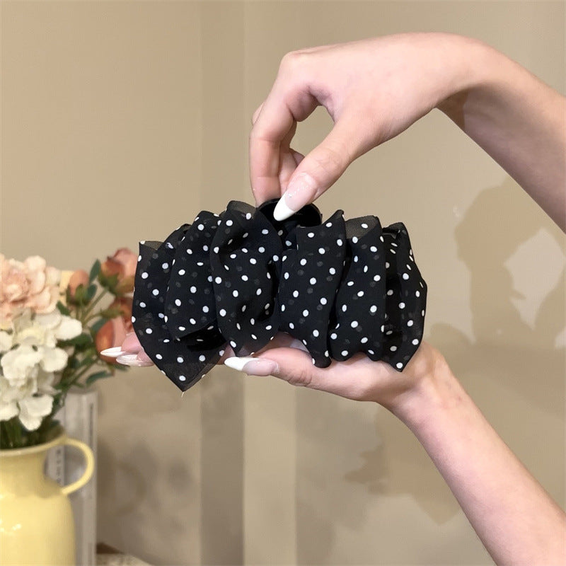 Chiffon Polka Dot Hair Clip Accessory