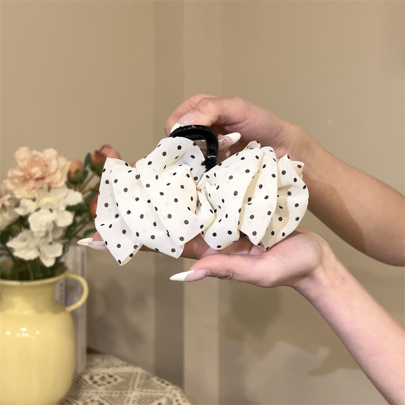 Chiffon Polka Dot Hair Clip Accessory