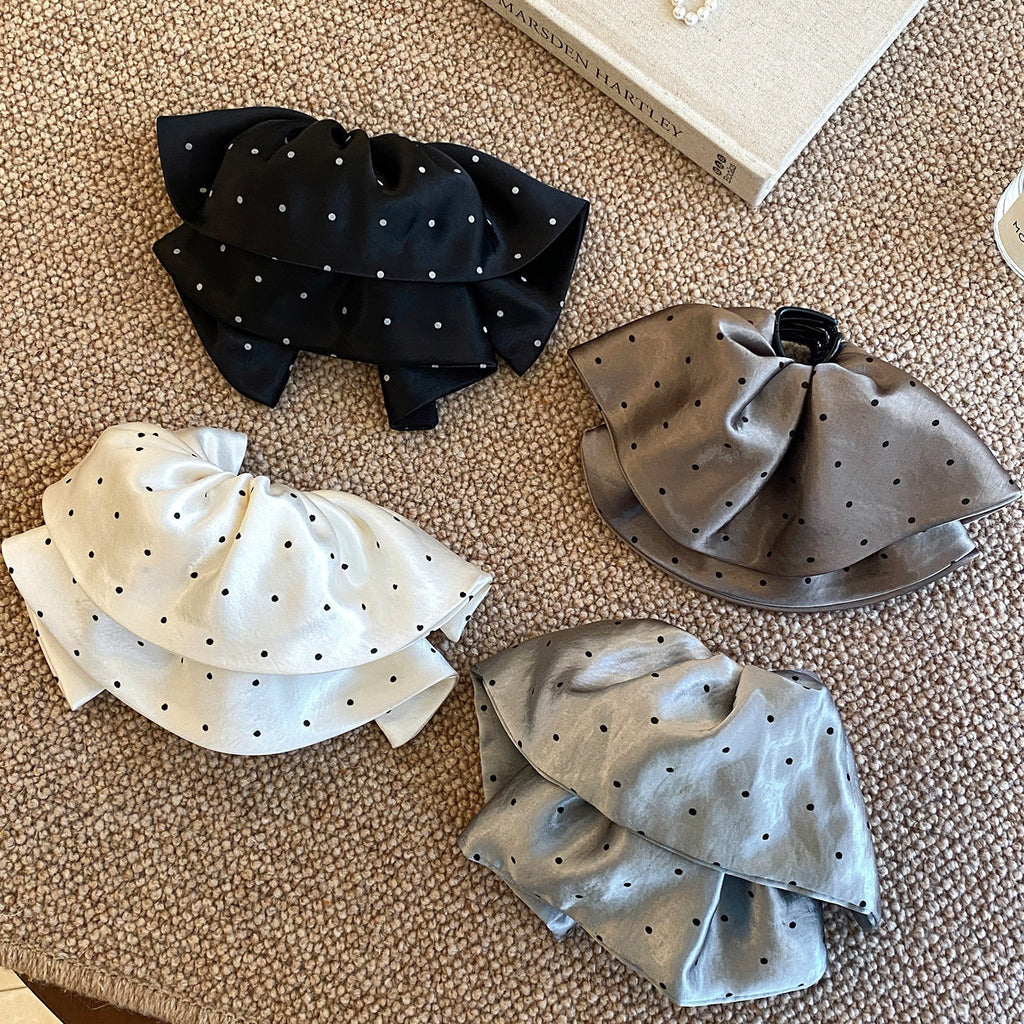 Polka Dot Bow Hair Clip Handmade Accessory