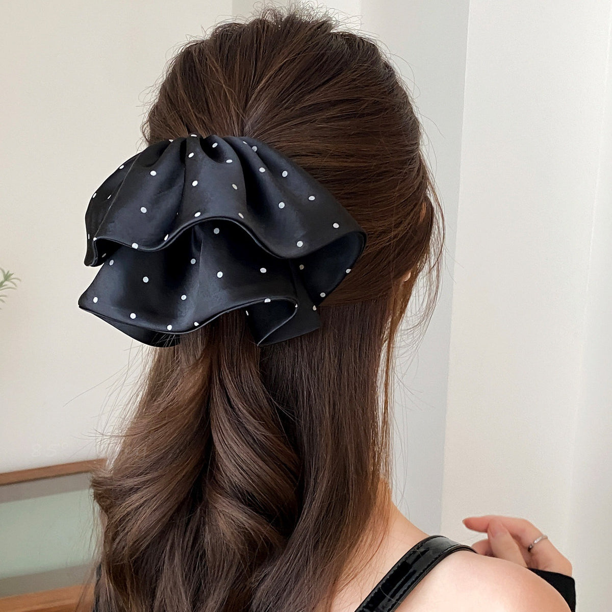 Polka Dot Bow Hair Clip Handmade Accessory